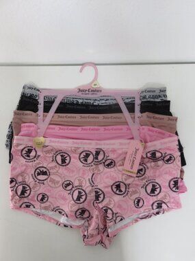 (#133)  Juicy Couture Intimates 5 Pack Logo Cheeky Boyshort Panties